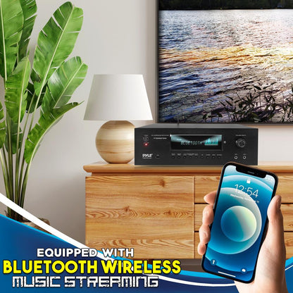 1000W 5.2-Channel Bluetooth Receiver with Wireless Mics