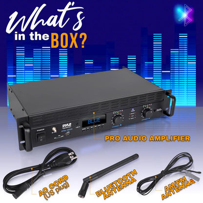 2000W 2-Channel Bluetooth Pro Audio Amplifier with LCD