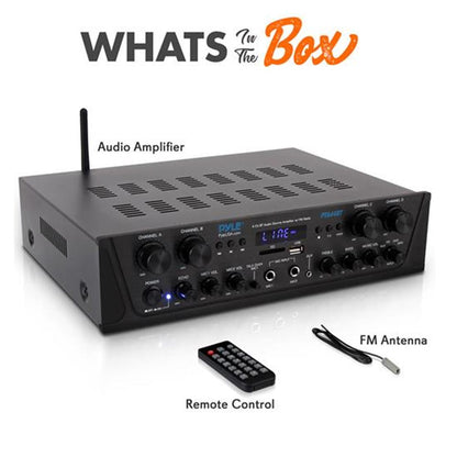 4-Channel Bluetooth Home Audio Amplifier with FM Radio