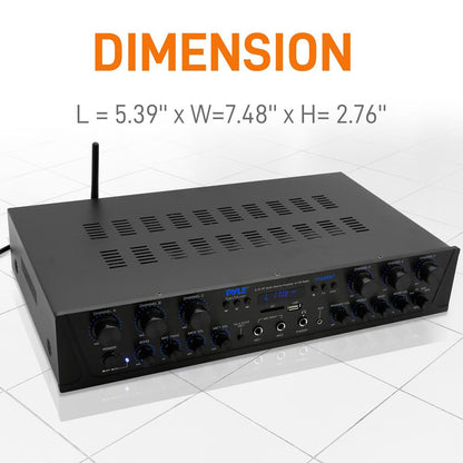 Bluetooth 6-Channel Amplifier with Radio and USB
