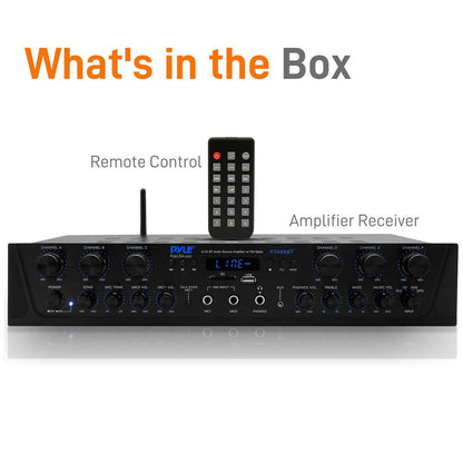 Bluetooth 6-Channel Amplifier with Radio and USB