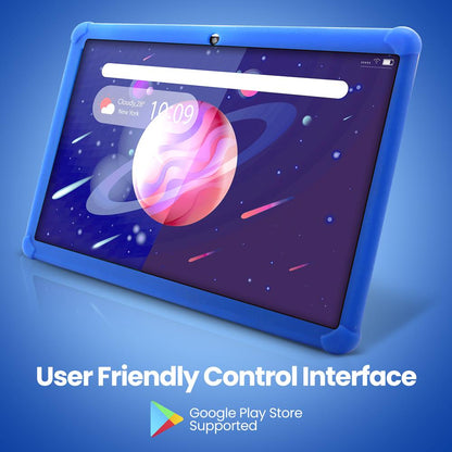 Tablette Android 10,1" Full HD pour enfants, Quad-Core, longue autonomie, bleue 