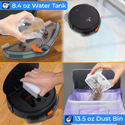 Robot Vacuum & Mop Combo, App Control, 700Pa Suction, Multi-Surface