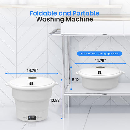 Mini Portable Washing Machine, Energy-Saving Foldable Design, White