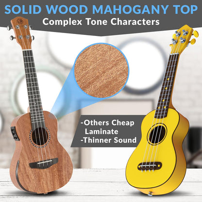 product image number 2 for Pyle 23" Concert Acoustic-Electric Ukulele