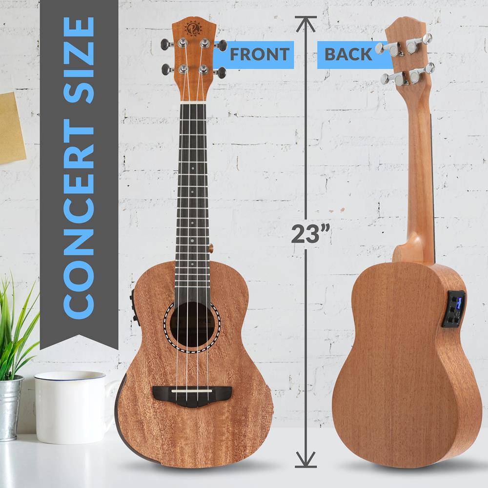 product image number 5 for Pyle 23" Concert Acoustic-Electric Ukulele