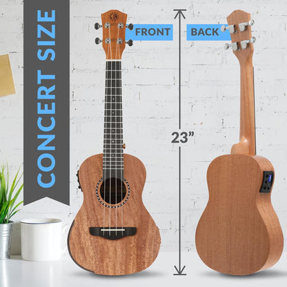 product image number 5 for Pyle 23" Concert Acoustic-Electric Ukulele