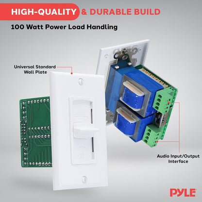 Contrôle de volume pour haut-parleur encastré, 100W, réglage coulissant, blanc 