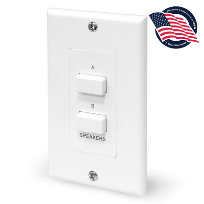 In-Wall Speaker Selector Switch 120W Push Button 3 Configurations