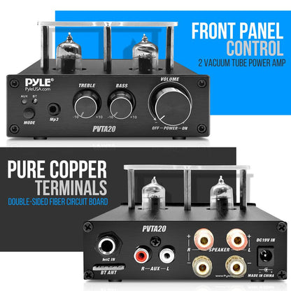 Bluetooth Tube Amplifier 600W Power Dual Vacuum Tubes Aluminum