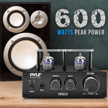 Bluetooth Tube Amplifier 600W Power Dual Vacuum Tubes Aluminum
