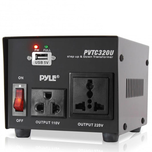 500W Voltage Converter Transformer, USB Port, Metal Housing, Compact