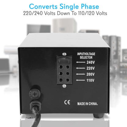 500W Voltage Converter Transformer, USB Port, Metal Housing, Compact