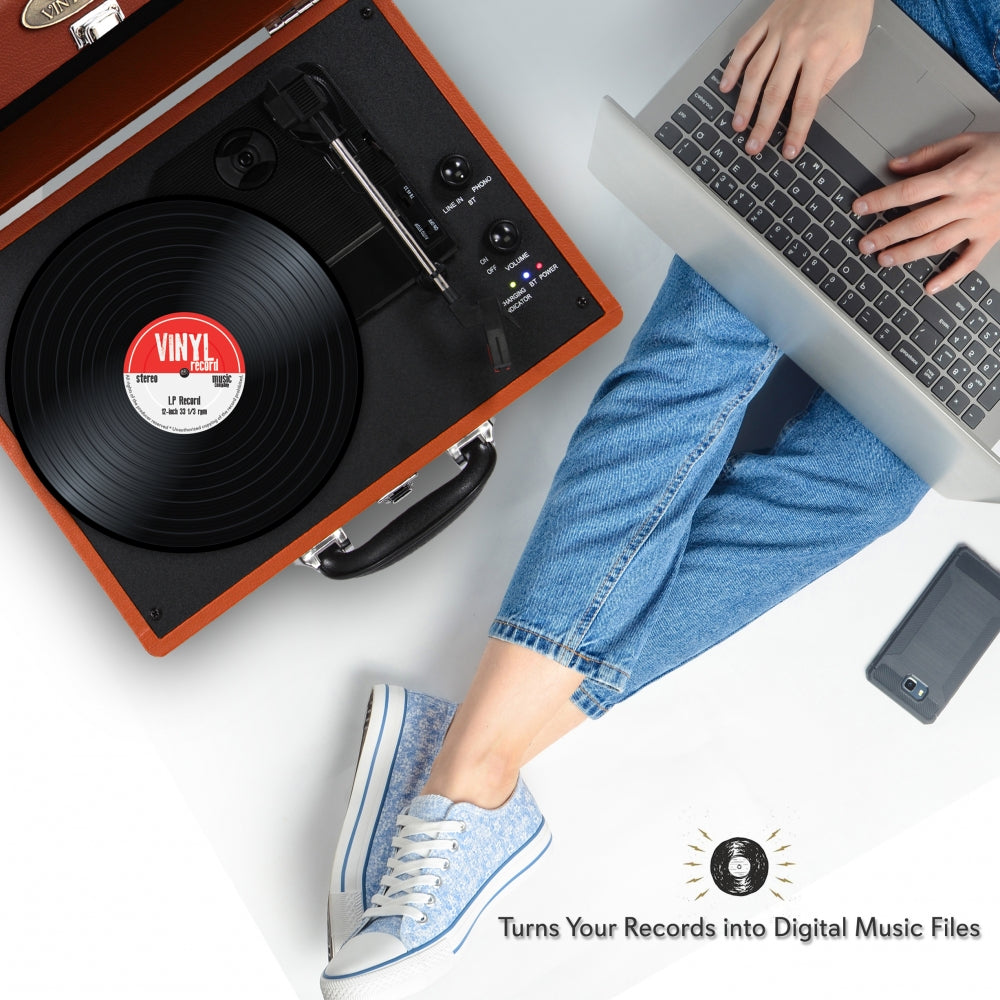 product image number 6 for Pyle Portable Record Player Turntable