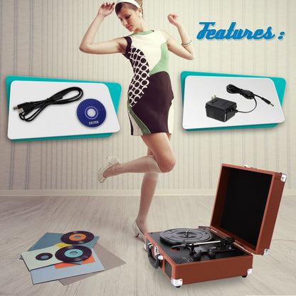 product image number 8 for Pyle Portable Record Player Turntable