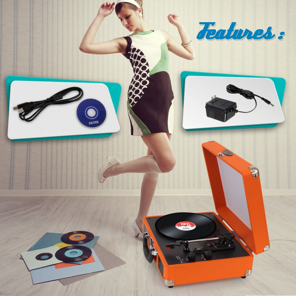 product image number 8 for Pyle Portable Record Player Turntable