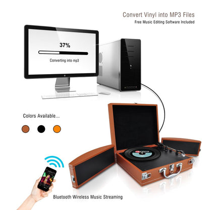 product image number 2 for Pyle Portable Record Player Turntable