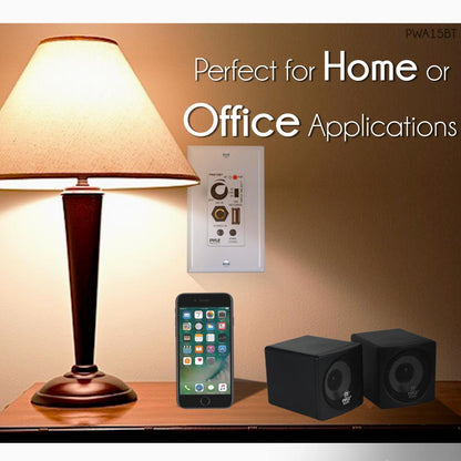 Récepteur audio sans fil mural 100W Ampli Entrées USB/Aux Blanc 