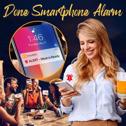 Bluetooth Meat Thermometer, 6 Probes, 400 Ft Range, LCD Display