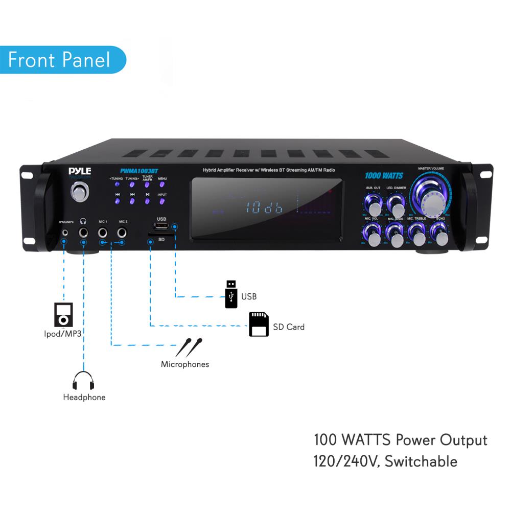 product image number 2 for Pyle Bluetooth Home Theater Hybrid Amplifier