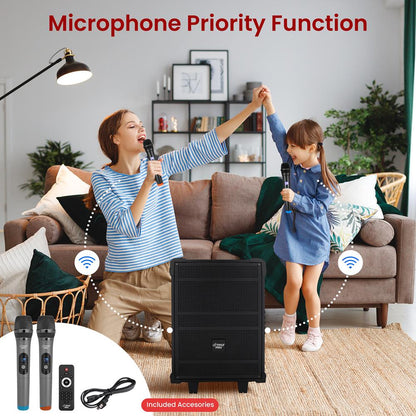 10" Portable Bluetooth Speaker System 600W Rechargeable Battery