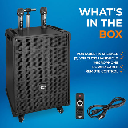 Système d'enceinte Bluetooth portable 12", rechargeable, 800W, radio FM 