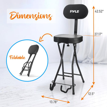 Adjustable Guitar Seat with Stand, Padded Cradles, 300 lbs Capacity