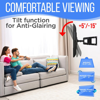 TV Wall Mount Bracket - Space-Saving Full Motion Steel, 42-70"