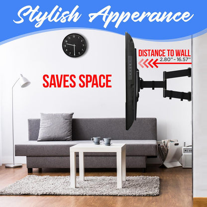 TV Wall Mount Bracket - Space-Saving Full Motion Steel, 42-70"