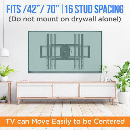 TV Wall Mount Bracket - Space-Saving Full Motion Steel, 42-70"