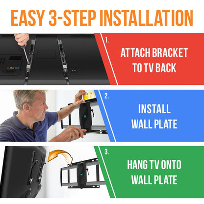 TV Wall Mount Bracket - Space-Saving Full Motion Steel, 42-70"