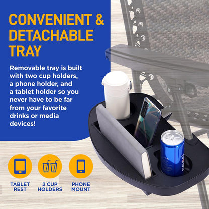 product image number 4 for SereneLife Rattan Zero Gravity Lawn Chair