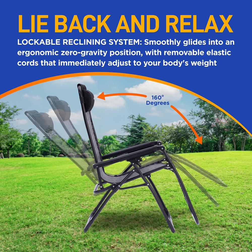 product image number 3 for SereneLife Rattan Zero Gravity Lawn Chair