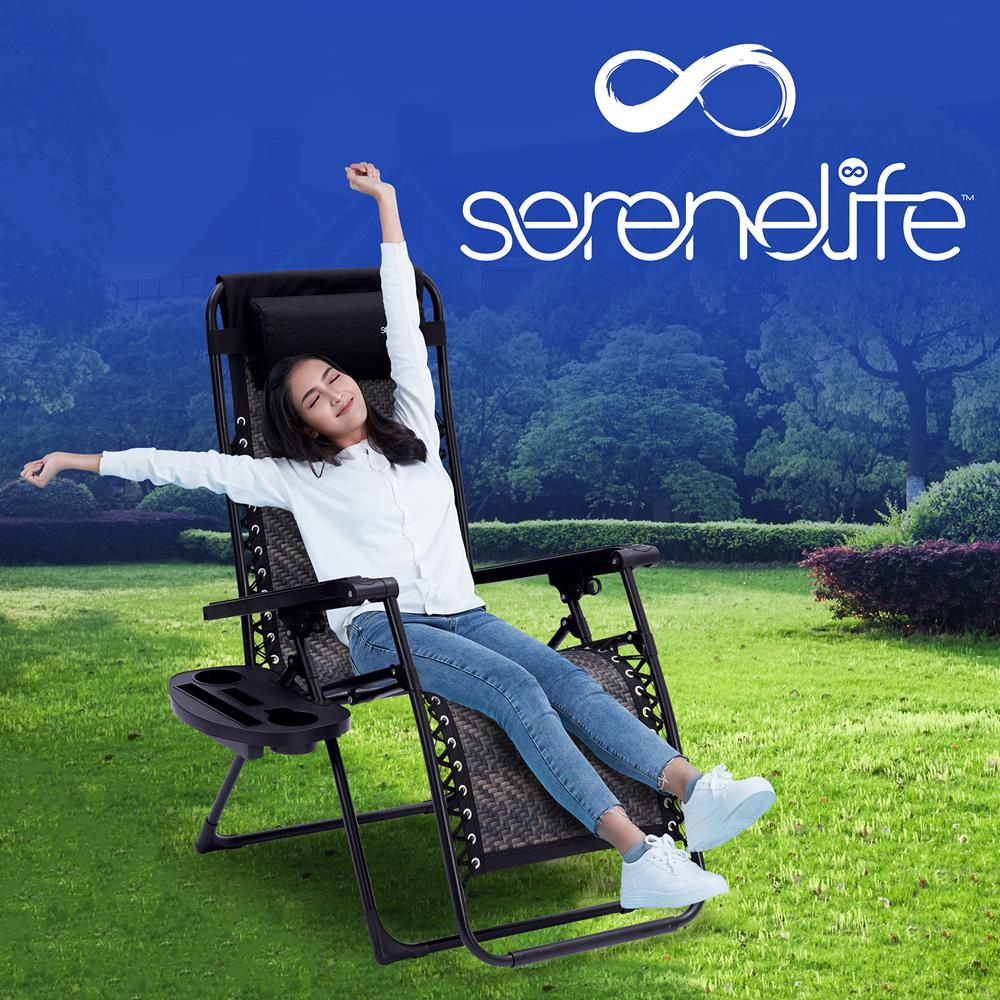 product image number 8 for SereneLife Rattan Zero Gravity Lawn Chair