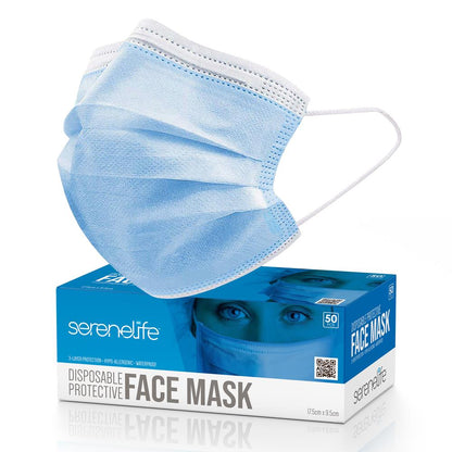 product image number 1 for SereneLife Three Layer Disposable Face Masks