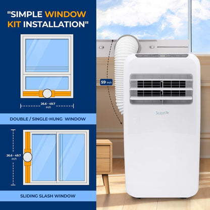 Portable Air Conditioner 12,000 BTU Efficient Cooling/Heating, White