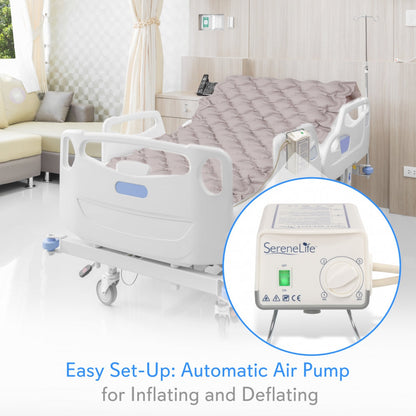 Pressure Relief Air Mattress with Pump, Medical Grade PVC, Hospital Size