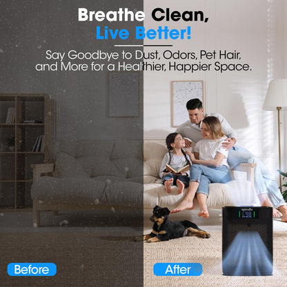 HEPA Air Purifier, WiFi Control, Ultra-Quiet, 1,076 Sq Ft Coverage