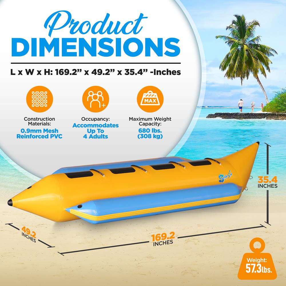 product image number 2 for SereneLife Recreational Inflatable Banana Boat