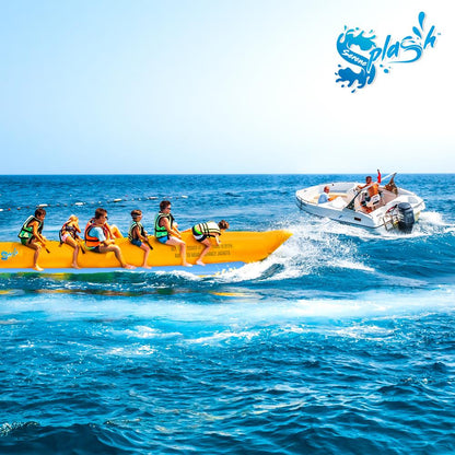 Inflatable Banana Boat 6-Person Capacity Durable PVC 3 Valves