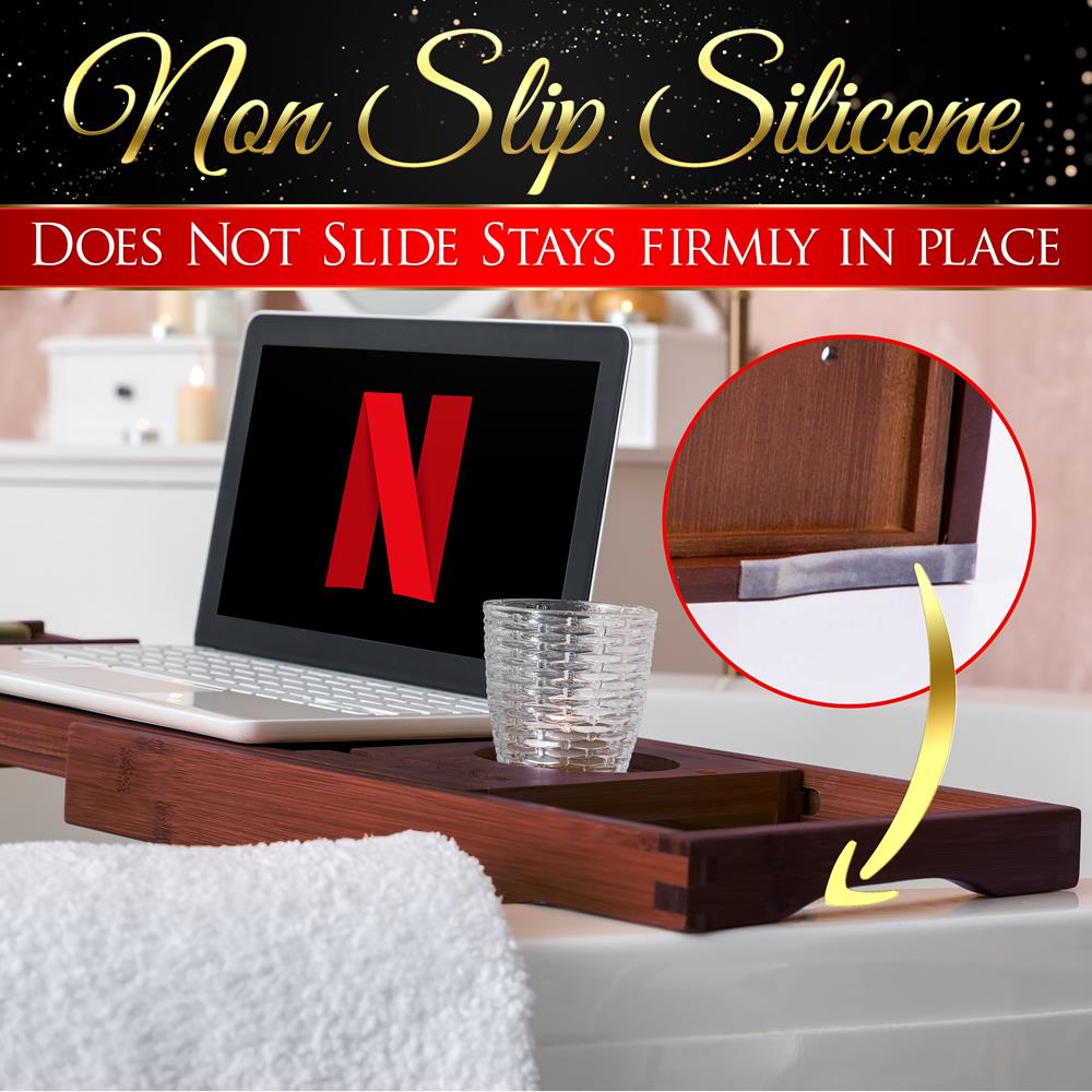 product image number 5 for SereneLife Bamboo Bathtub Caddy