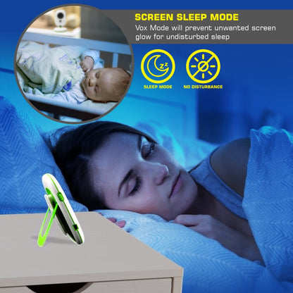 Video Baby Monitor w/ Thermometer, 2" Screen, Night Vision, White