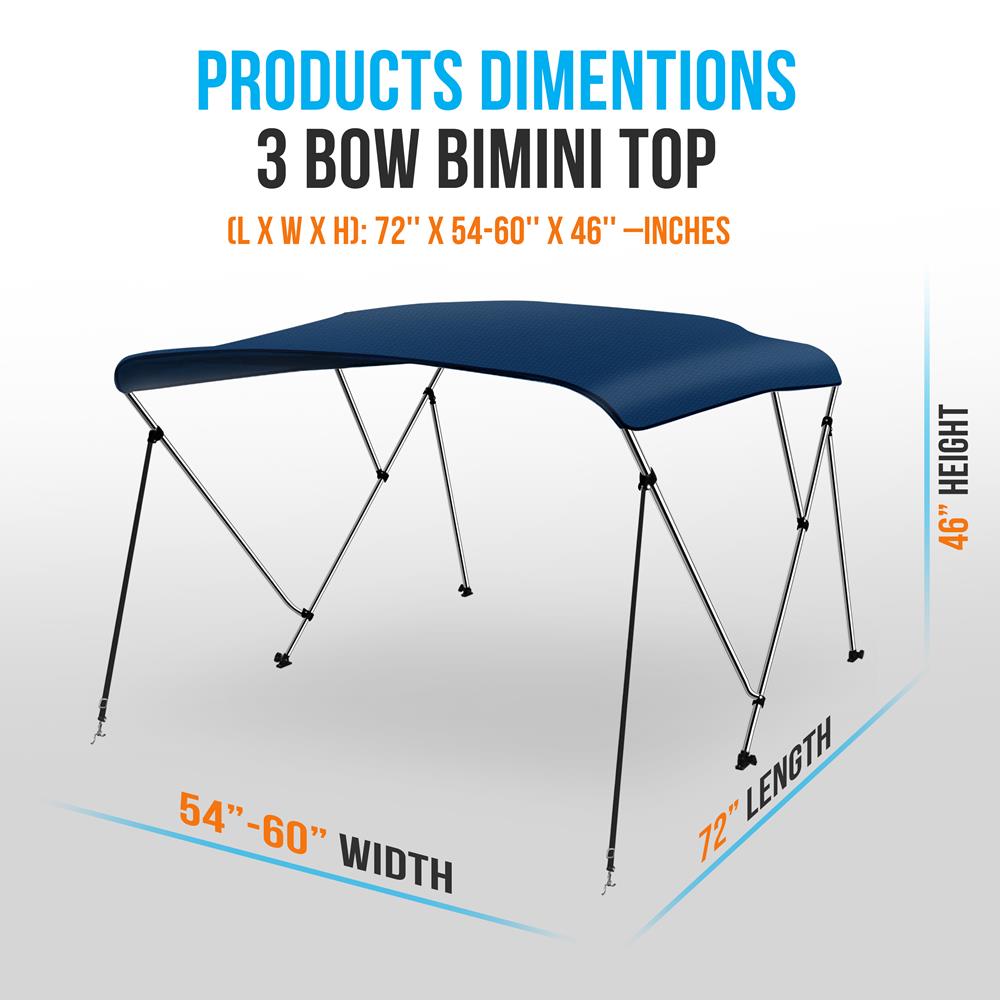 product image number 2 for SereneLife 3 Bow Bimini Top