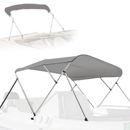 Waterproof Boat Bimini Top - Sun Shade, 600D Canvas, Aluminum Frame, Gray