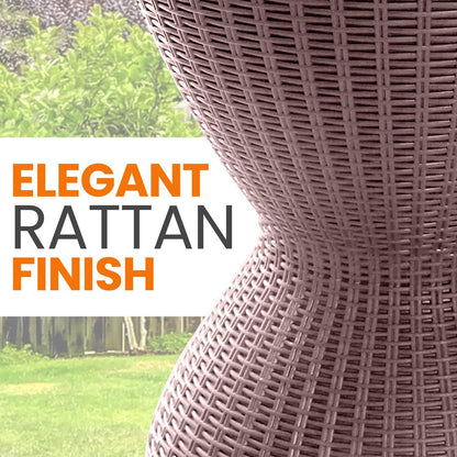 Outdoor Cool Bar Table, Keeps Drinks Cold 12 Hrs, Rattan Style, Grey