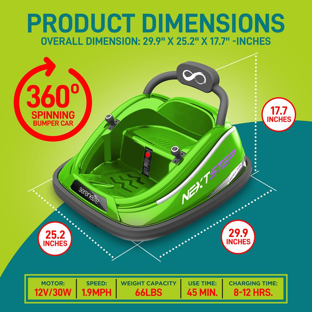 product image number 2 for SereneLife 360° Spinning Kids Bumper Car