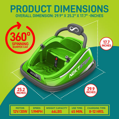 product image number 2 for SereneLife 360° Spinning Kids Bumper Car