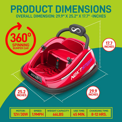 product image number 2 for SereneLife 360° Spinning Kids Bumper Car