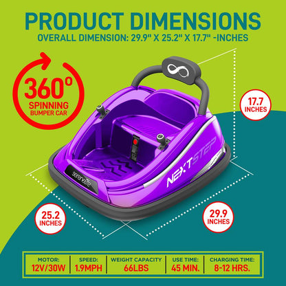 product image number 2 for SereneLife 360° Spinning Kids Bumper Car