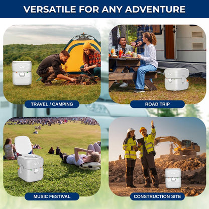 Portable Toilet 5.8 Gal Leak-Proof High-Density Polyethylene Camping
